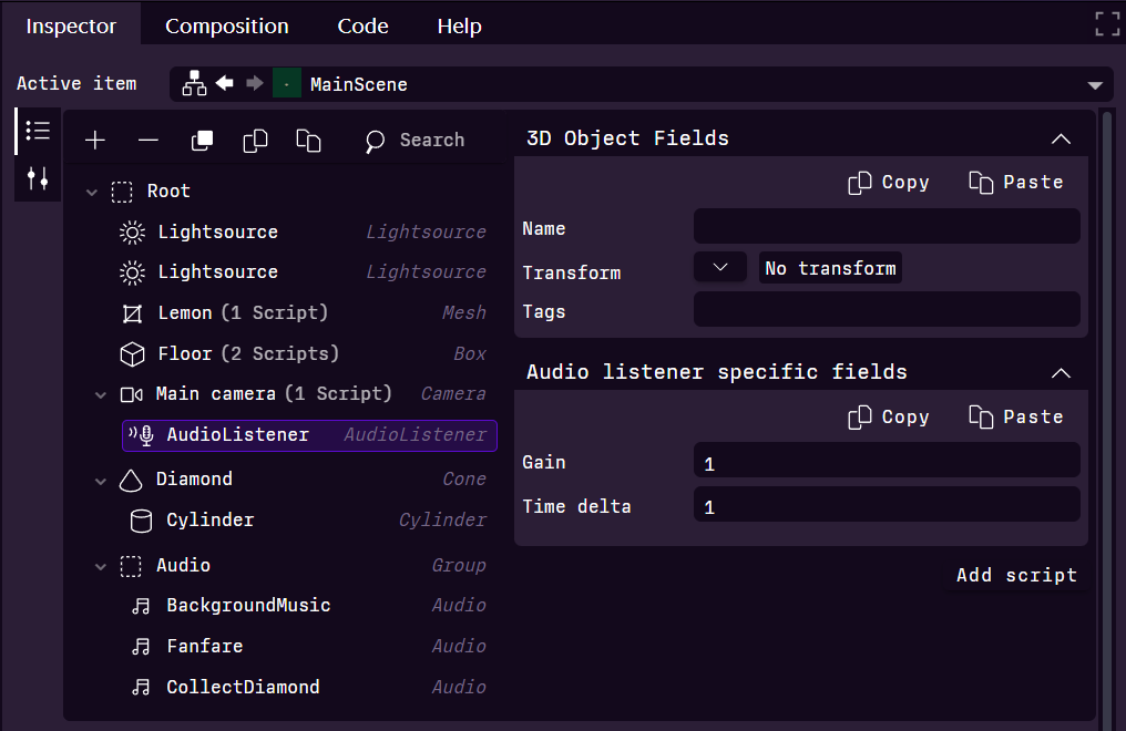 Example for simple audio setup